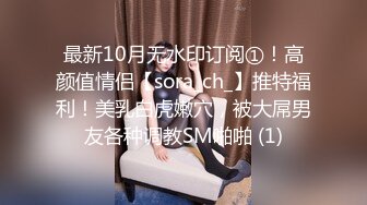 最新10月无水印订阅①！高颜值情侣【sora_ch_】推特福利！美乳白虎嫩穴，被大屌男友各种调教SM啪啪 (1)