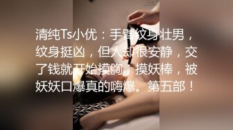 清纯Ts小优：手臂纹身壮男，纹身挺凶，但人却很安静，交了钱就开始摸胸，摸妖棒，被妖妖口爆真的嗨爆。第五部！