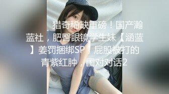 ⚫️⚫️猎奇稀缺重磅！国产瀚蓝社，肥臀眼镜学生妹【涵蓝】姜罚捆绑SP，屁股被打的青紫红肿，国对对话2